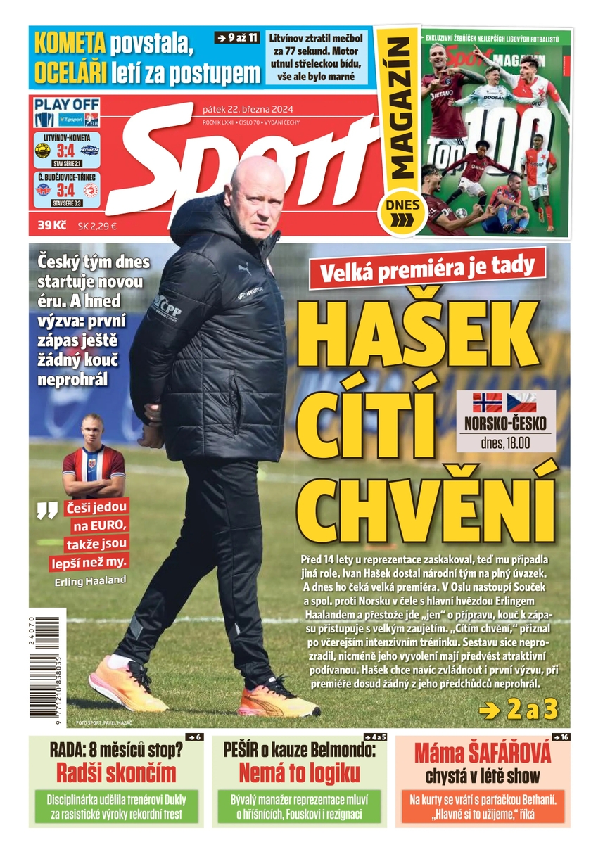 E-magazín Sport - 22.3.2024 - CZECH NEWS CENTER a. s.