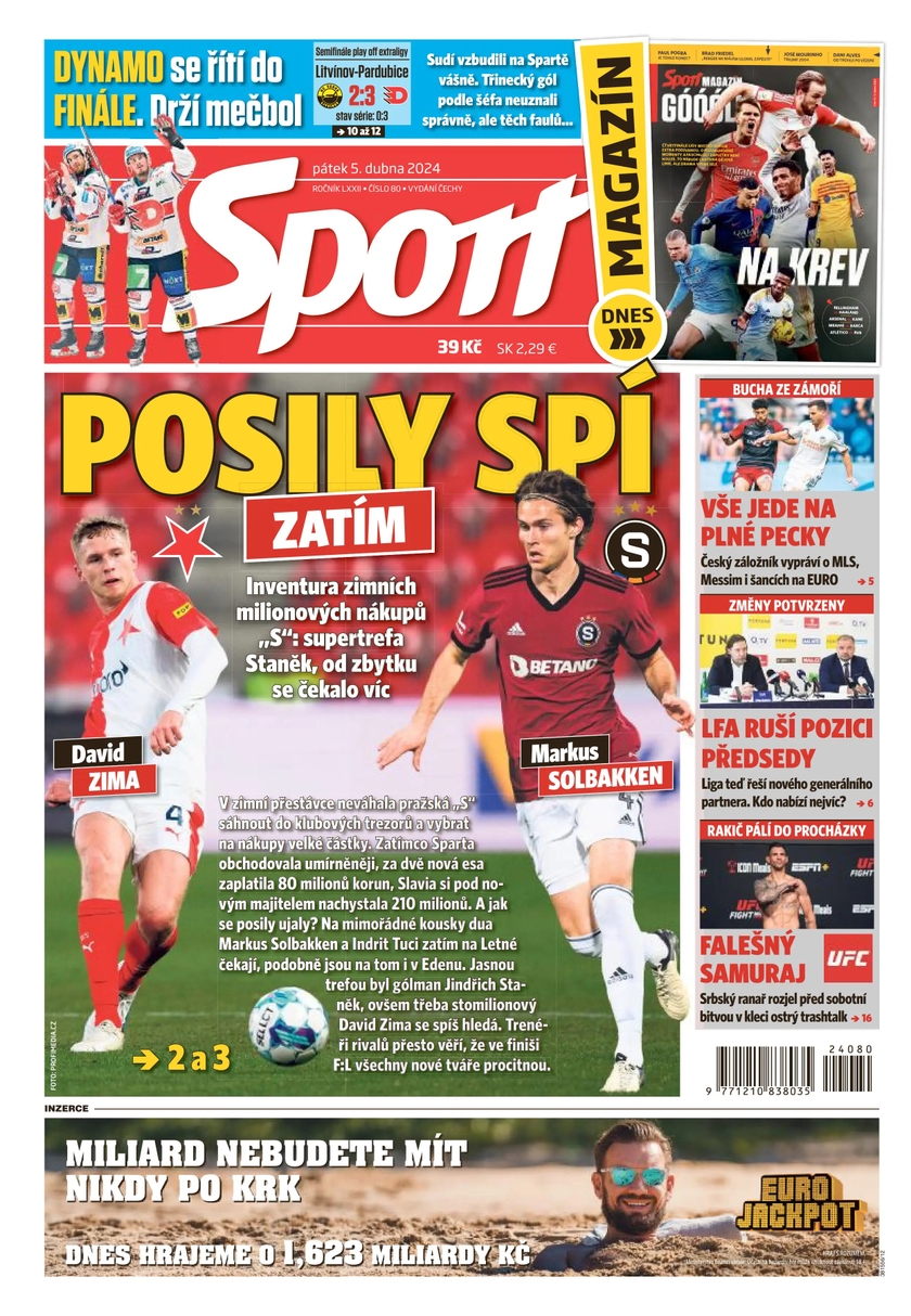 E-magazín Sport - 5.4.2024 - CZECH NEWS CENTER a. s.
