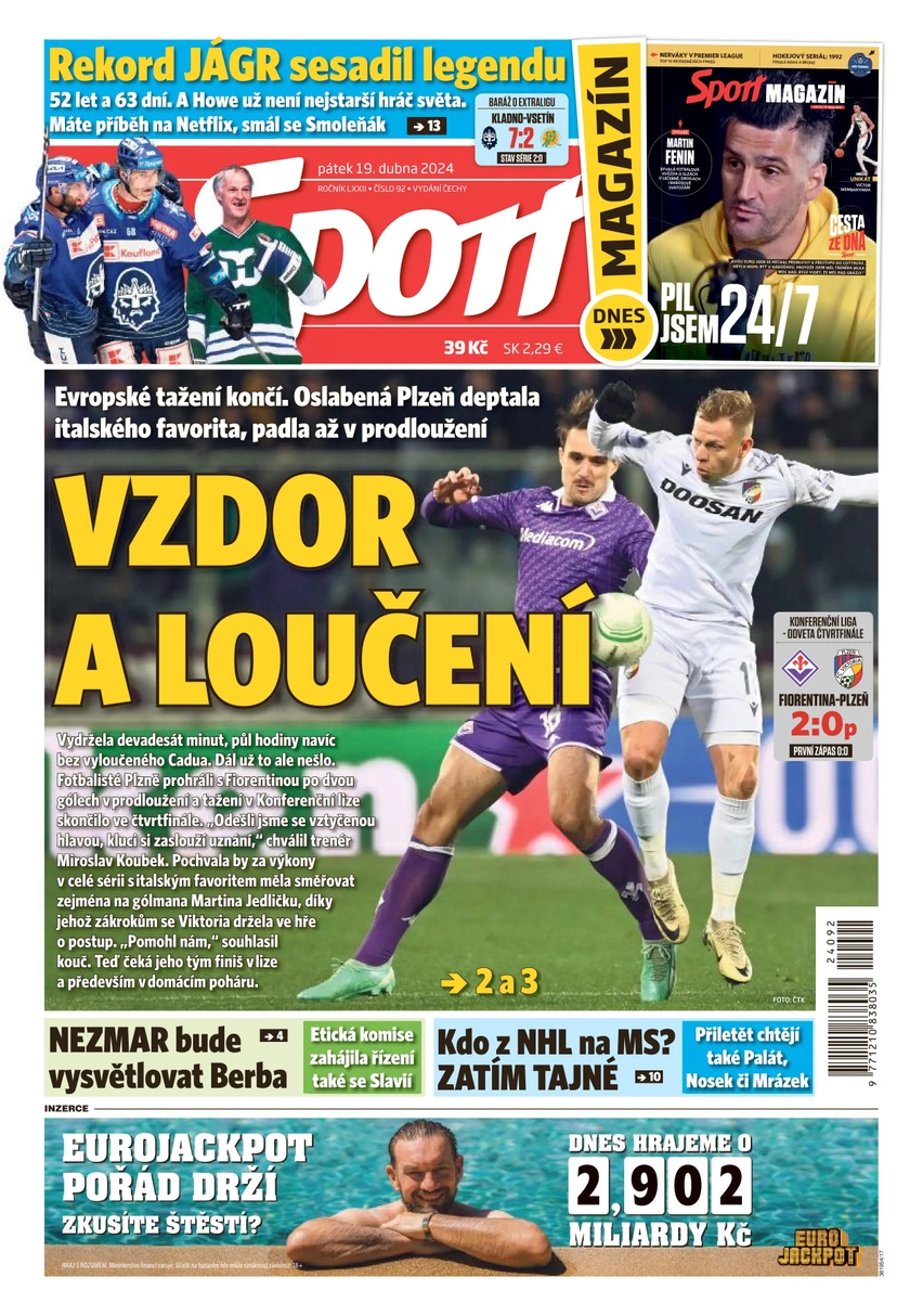 E-magazín Sport - 19.4.2024 - CZECH NEWS CENTER a. s.