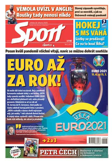 E-magazín Sport - 18.3.2020 - CZECH NEWS CENTER a. s.