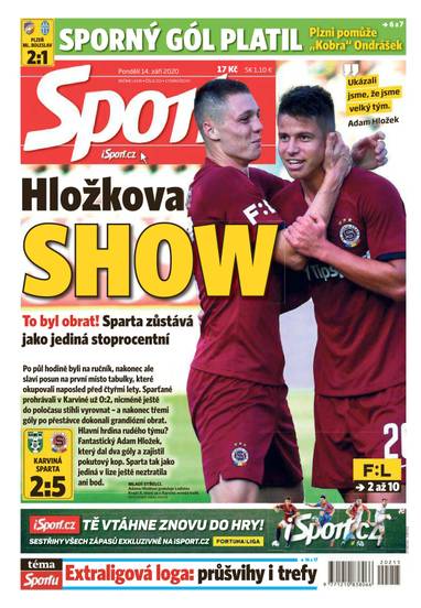 E-magazín Sport - 14.9.2020 - CZECH NEWS CENTER a. s.