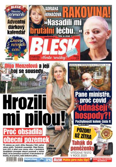 E-magazín BLESK - 10.12.2020 - CZECH NEWS CENTER a. s.