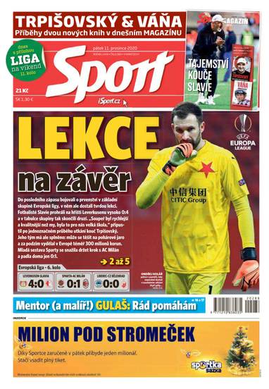 E-magazín Sport - 11.12.2020 - CZECH NEWS CENTER a. s.