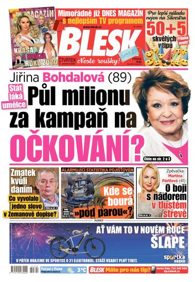 E-magazín BLESK - 31.12.2020 - CZECH NEWS CENTER a. s.