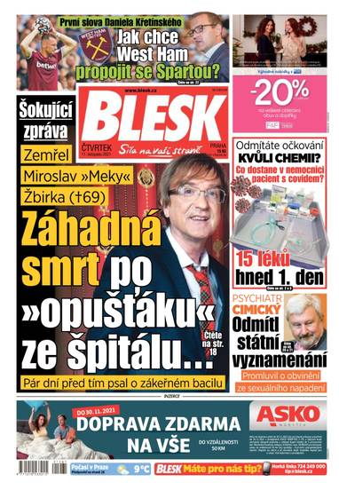 E-magazín BLESK - 11.11.2021 - CZECH NEWS CENTER a. s.