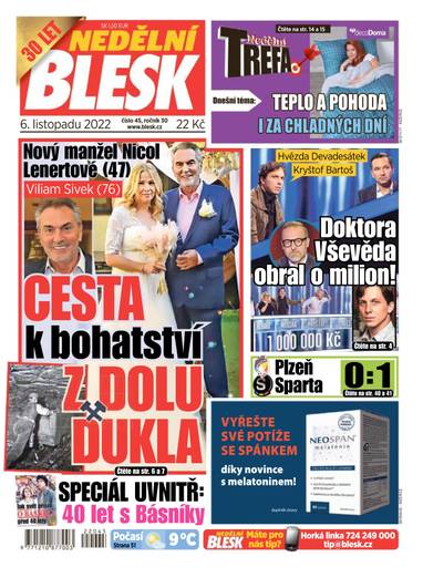 E-magazín NEDĚLNÍ BLESK - 45/2022 - CZECH NEWS CENTER a. s.