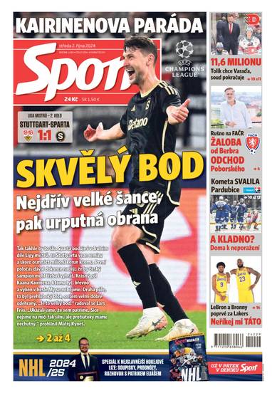 E-magazín Sport - 2.10.2024 - CZECH NEWS CENTER a. s.