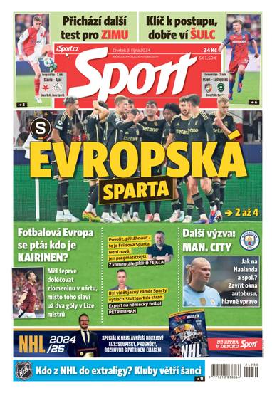 E-magazín Sport - 3.10.2024 - CZECH NEWS CENTER a. s.