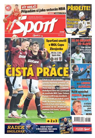 E-magazín Sport - 31.10.2024 - CZECH NEWS CENTER a. s.