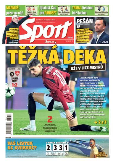 E-magazín Sport - 7.11.2024 - CZECH NEWS CENTER a. s.