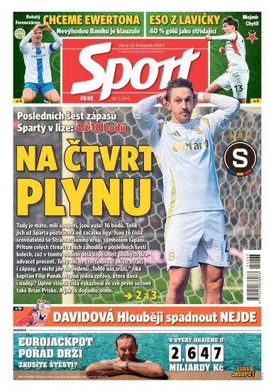 E-magazín Sport - 12.11.2024 - CZECH NEWS CENTER a. s.