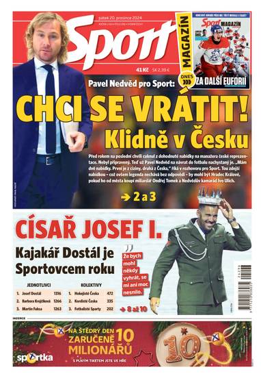 E-magazín Sport - 20.12.2024 - CZECH NEWS CENTER a. s.