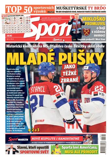 E-magazín Sport - 30.12.2024 - CZECH NEWS CENTER a. s.