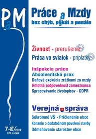 E-kniha Práce a Mzdy (PaM) 7-8/2019 - Živnosť - prerušenie, Práca vo sviatok - príplatky, Verejná správa - Autor Neuveden