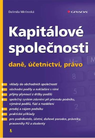 E-kniha Kapitálové společnosti - daně, účetnictví, právo - Dalimila Mirčevská