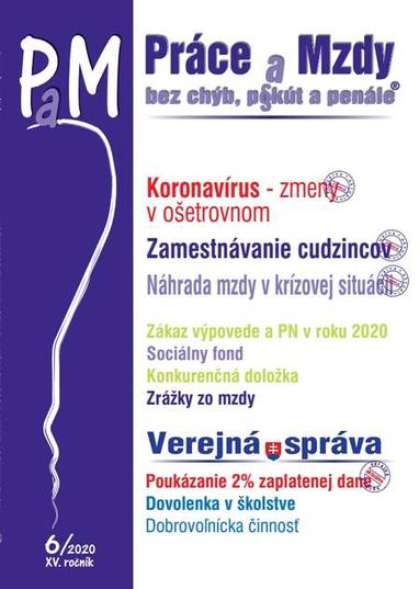 E-kniha Práce a Mzdy (PaM) 6/2020 - kolektív autorov