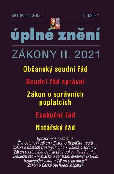 E-kniha Aktualizace II/6 - Občanský soudní řád, Exekuční řád - Autor Neuveden