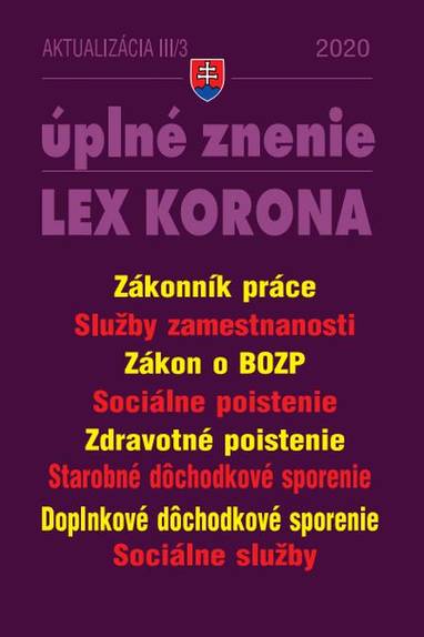 E-kniha Aktualizácia III/3 2020 - LEX-KORONA - Autor Neuveden