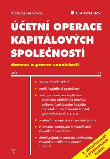 E-kniha Účetní operace kapitálových společností, 3. aktualizované a přepracované vydání - Viola Šebestíková