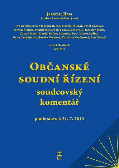 E-kniha Občanské soudní řízení - soudcovský komentář - a kol., Jaromír Jirsa